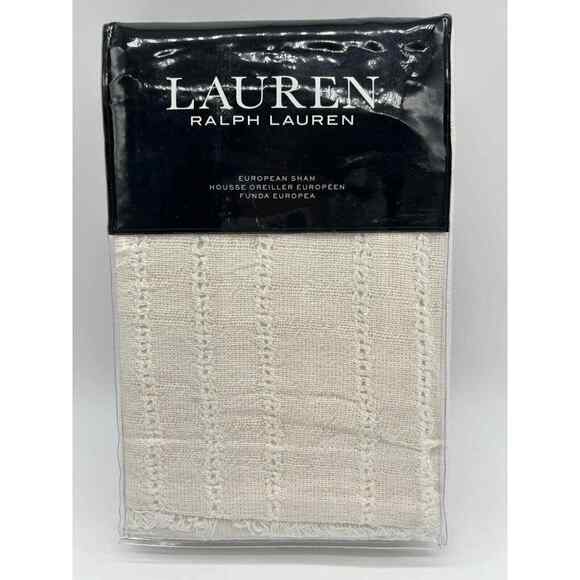 Lauren Ralph Lauren Callen EURO SHAM Cream 26" x 26" Open Weave $135 NWT,, - Picture 1 of 12